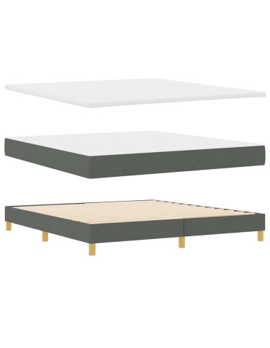 Letto a molle con testiera Grigio scuro 200 x 180 cm Tessuto