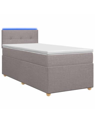 Letto box spring con materasso Tortora 80 x 200 cm Tessuto