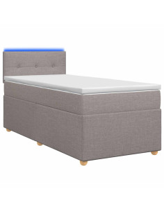 Letto box spring con materasso Tortora 90 x 190 cm Tessuto 2