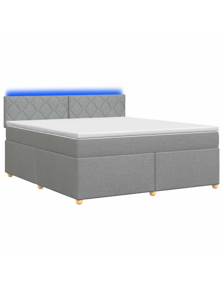 Letto box spring con materasso Grigio Chiaro 140 x 200 cm