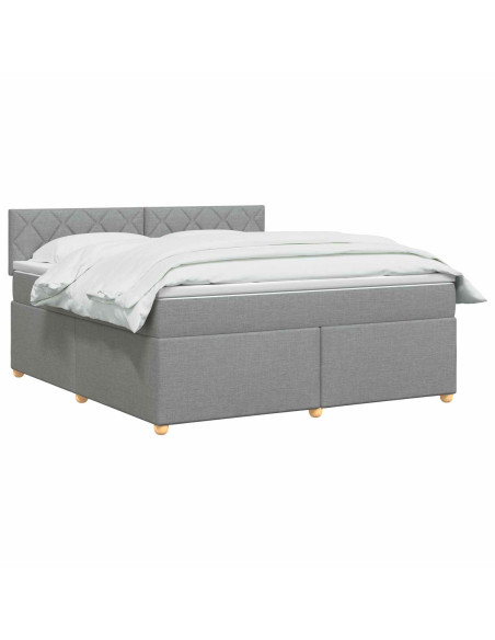 Letto box spring con materasso Grigio Chiaro 140 x 200 cm