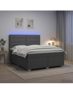 Letto box spring con materasso Grigio Scuro 180 x 200 cm