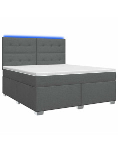 Letto box spring con materasso Grigio Scuro 180 x 200 cm 2