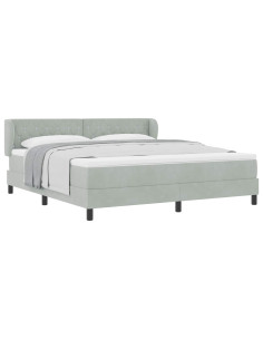 Letto a molle con testiera Grigio chiaro 180 x 200 cm Velluto 2