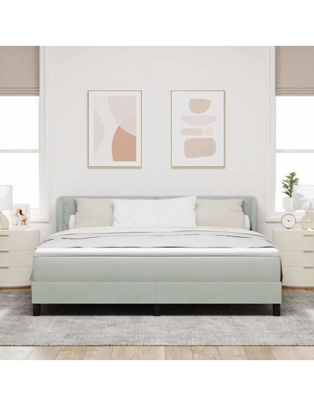 Letto a molle con testiera Grigio chiaro 180 x 200 cm Velluto