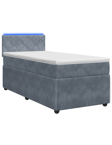 Letto box spring con materasso Grigio Scuro 100 x 200 cm
