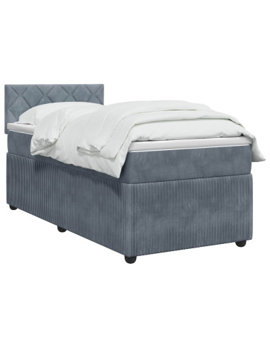 Letto box spring con materasso Grigio Scuro 100 x 200 cm