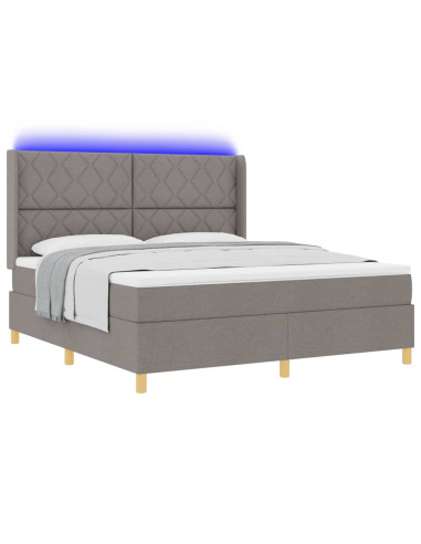 Letto a molle con strisce LED Talpa 180 x 200 cm Tessuto