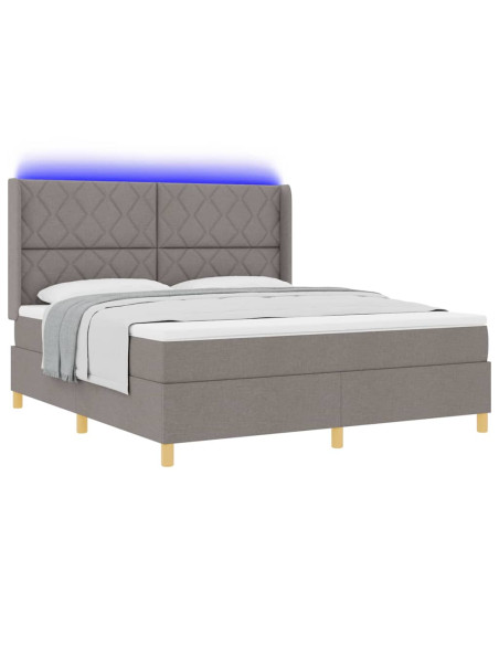 Letto a molle con strisce LED Talpa 180 x 200 cm Tessuto