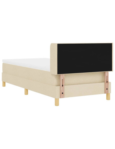 Letto a molle con testiera Crema 200 x 100 cm Tessuto