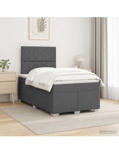 Letto box spring con materasso Grigio Scuro 120 x 200 cm