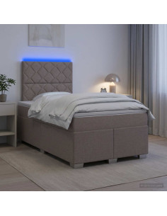 Letto box spring con materasso Tortora 120 x 200 cm Tessuto
