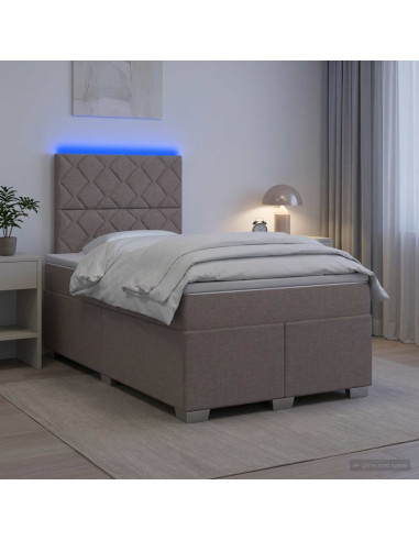 Letto box spring con materasso Tortora 120 x 200 cm Tessuto