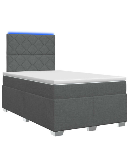 Letto box spring con materasso Grigio Scuro 120 x 200 cm