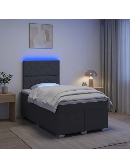 Letto box spring con materasso Grigio Scuro 120 x 200 cm