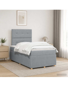 Letto box spring con materasso Grigio Chiaro 120 x 200 cm