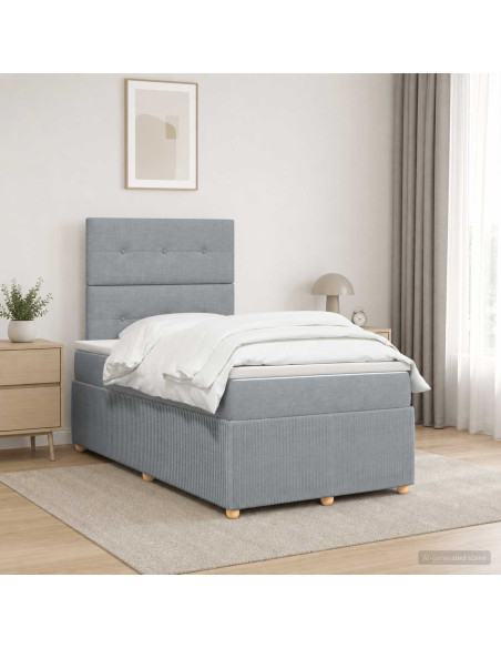 Letto box spring con materasso Grigio Chiaro 120 x 200 cm