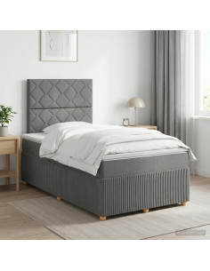 Letto box spring con materasso Grigio Scuro 120 x 200 cm