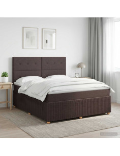 Letto box spring con materasso Marrone Scuro 180 x 200 cm