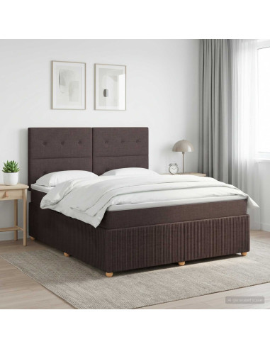 Letto box spring con materasso Marrone Scuro 180 x 200 cm