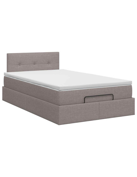 Letto ottomano con materasso Tortora 120 x 190 cm Tessuto