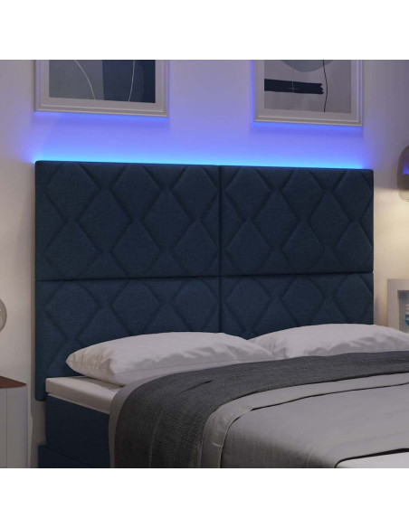 Testiera LED Grigio chiaro 144 cm Tessuto