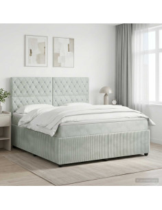 Letto box spring con materasso Grigio Chiaro 180 x 200 cm