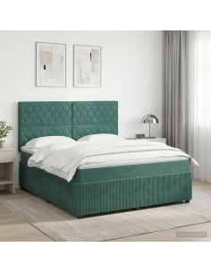 Letto box spring con materasso Verde Scuro 180 x 200 cm Velluto