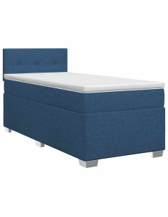 Letto box spring con materasso Blu 100 x 200 cm Tessuto