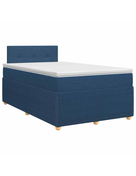 Letto box spring con materasso Blu 120 x 200 cm Tessuto