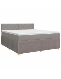 Letto box spring con materasso Tortora 160 x 200 cm Tessuto