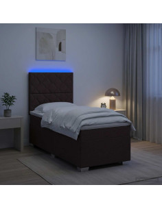 Letto box spring con materasso Marrone Scuro 90 x 200 cm