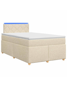 Letto box spring con materasso Crema 120 x 200 cm Tessuto