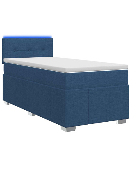 Letto box spring con materasso Blu 100 x 200 cm Tessuto