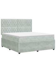Letto box spring con materasso Grigio Chiaro 180 x 200 cm 2