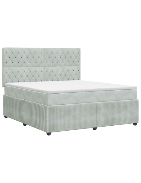 Letto box spring con materasso Grigio Chiaro 180 x 200 cm