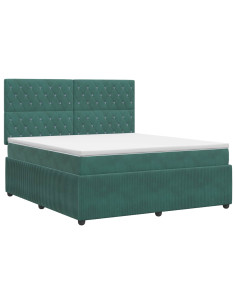 Letto box spring con materasso Verde Scuro 180 x 200 cm Velluto 2
