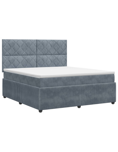 Letto box spring con materasso Grigio Scuro 180 x 200 cm