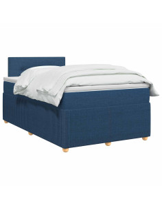 Letto box spring con materasso Blu 120 x 200 cm Tessuto 2