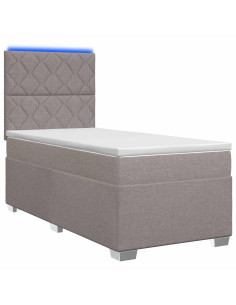 Letto box spring con materasso Tortora 100 x 200 cm Tessuto 2