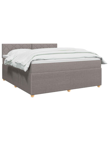Letto box spring con materasso Tortora 160 x 200 cm Tessuto