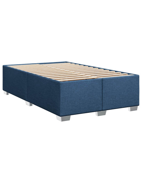 Letto con Box Spring, Materasso e LED Blu 120 x 200 cm Tessuto