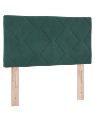 Letto con Box Spring, Materasso e LED Verde Scuro 80 x 200 cm