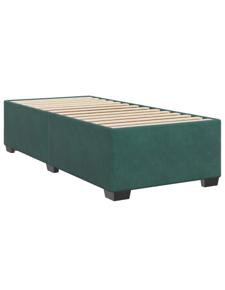 Letto con Box Spring, Materasso e LED Verde Scuro 80 x 200 cm