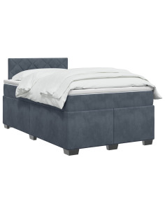 Letto con Box Spring, Materasso e LED Grigio Scuro 120 x 200 cm 2