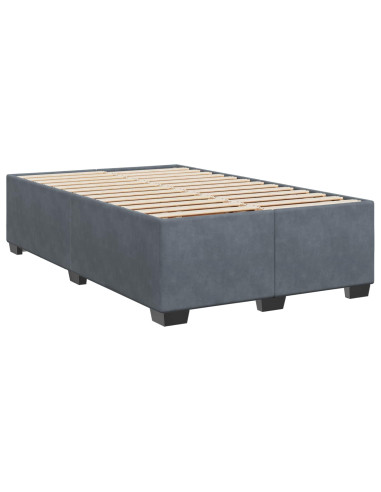Letto con Box Spring, Materasso e LED Grigio Scuro 120 x 200 cm