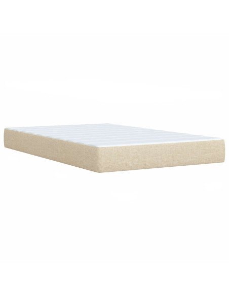 Letto box spring con materasso Crema 120 x 200 cm Tessuto