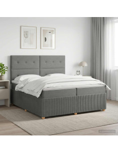 Letto box spring con materasso Grigio Scuro 200 x 200 cm