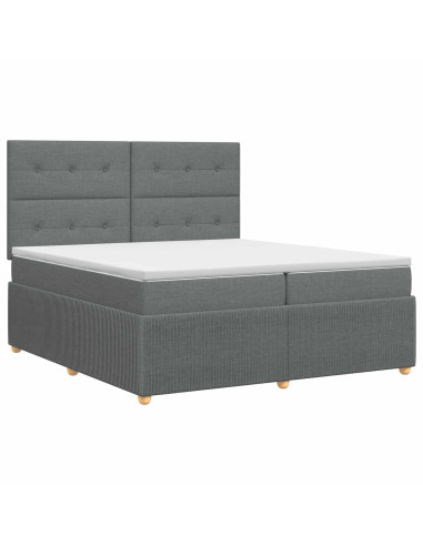 Letto box spring con materasso Grigio Scuro 200 x 200 cm