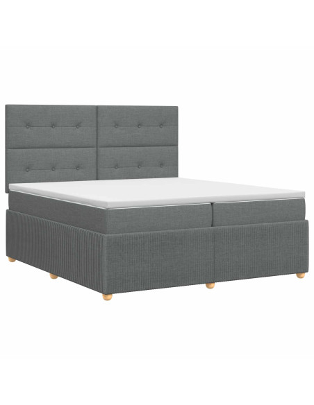 Letto box spring con materasso Grigio Scuro 200 x 200 cm